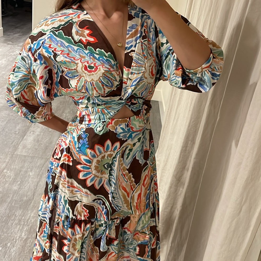 Zara watercolor floral dress